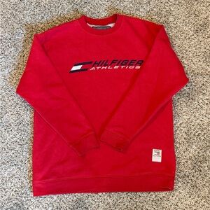Vintage Tommy Hilfiger Athletics Men’s Large Red Logo Crewneck Sweatshirt